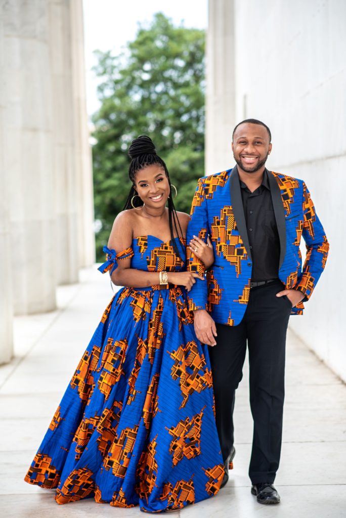 engaged couple walks along edge of Lincoln Memorial during DC engagement photos