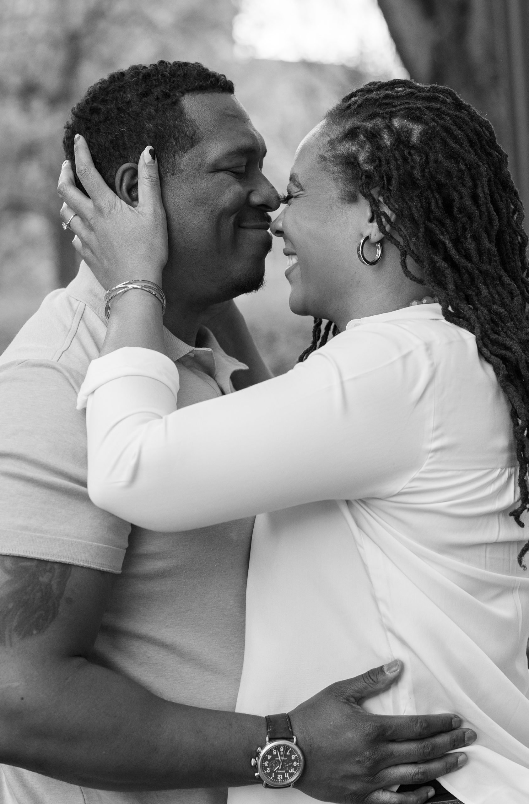 engaged couple laughs together during DC engagement photos