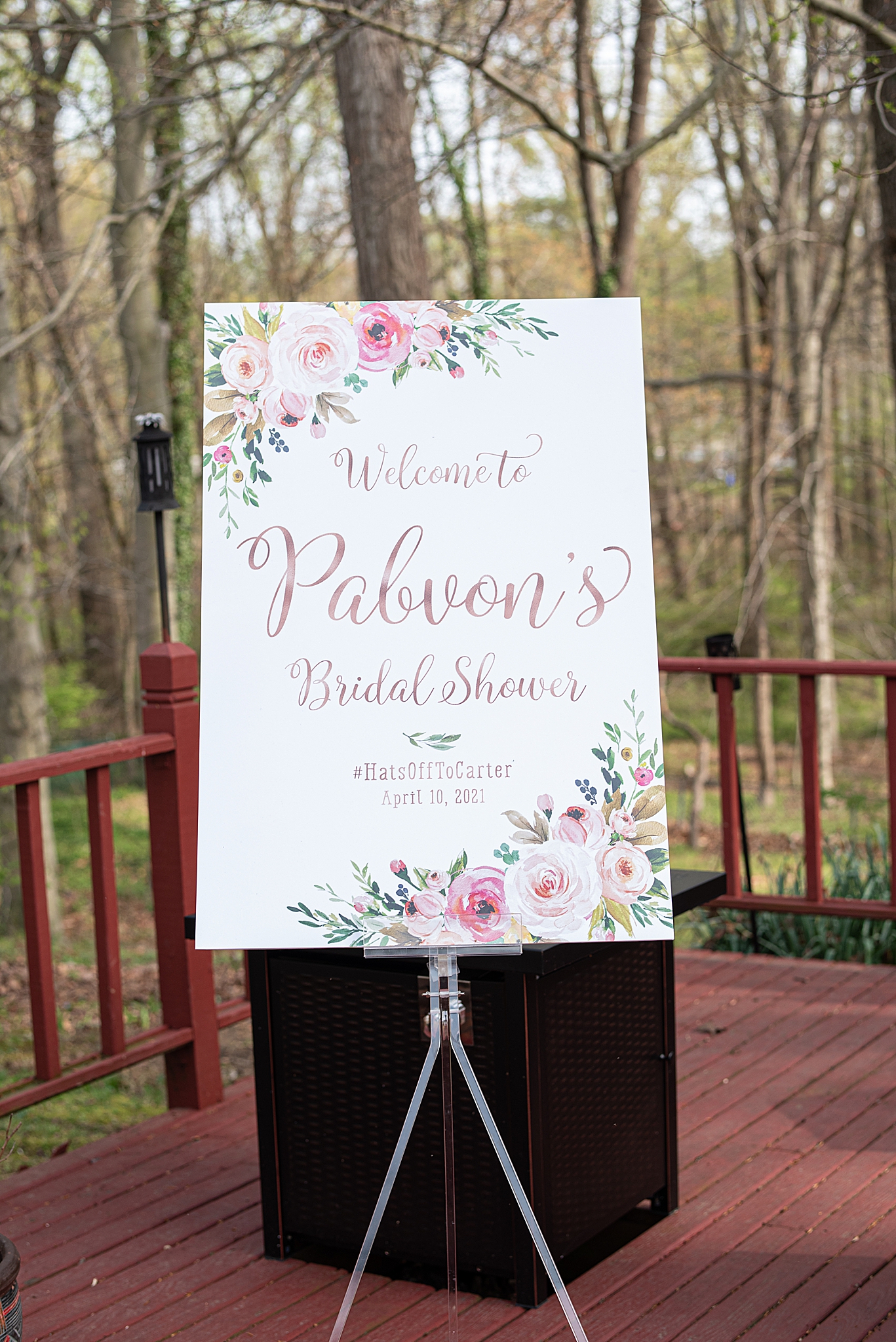 welcome sign for Maryland bridal shower