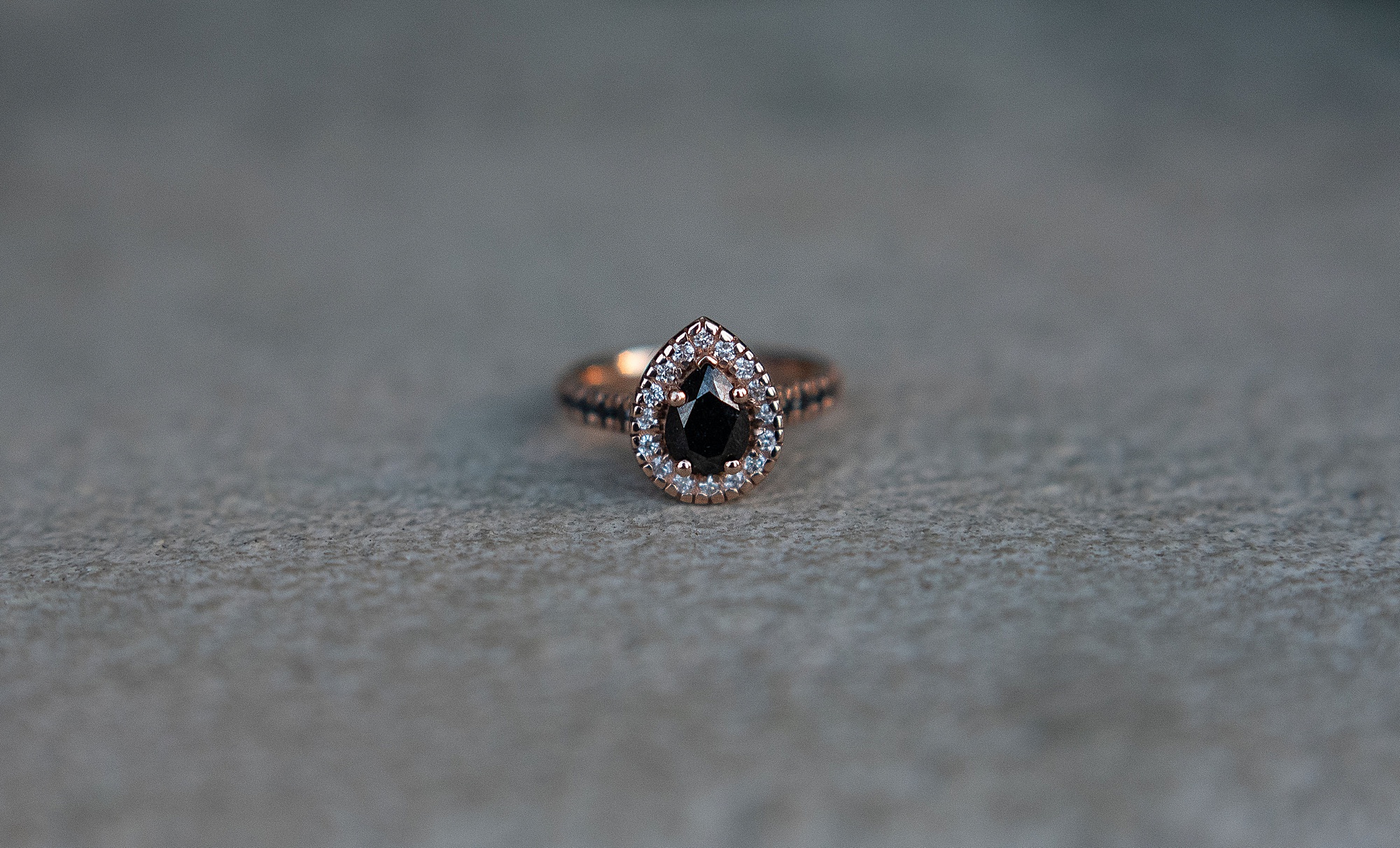 black diamond ring on cement in Washington DC