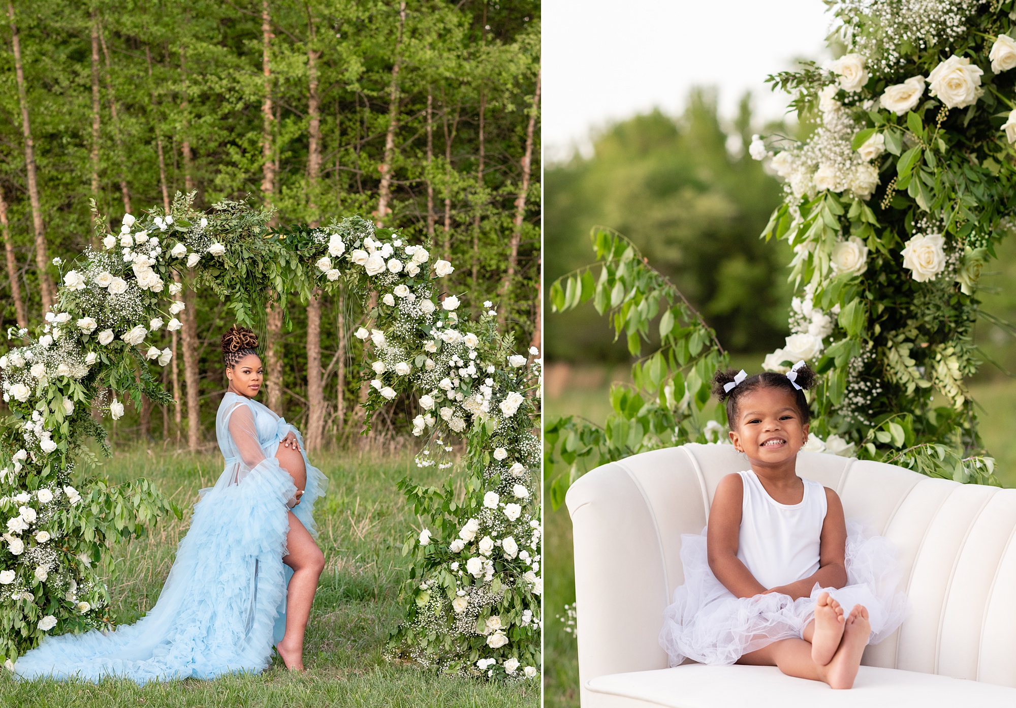 Washington DC maternity photographer designs spring maternity photos for family