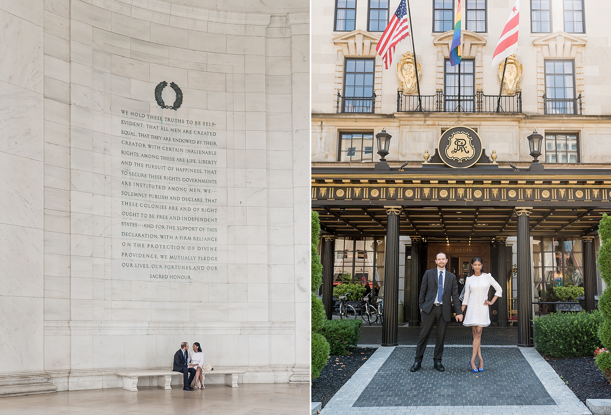 Lincoln Memorial wedding portraits in rotunda