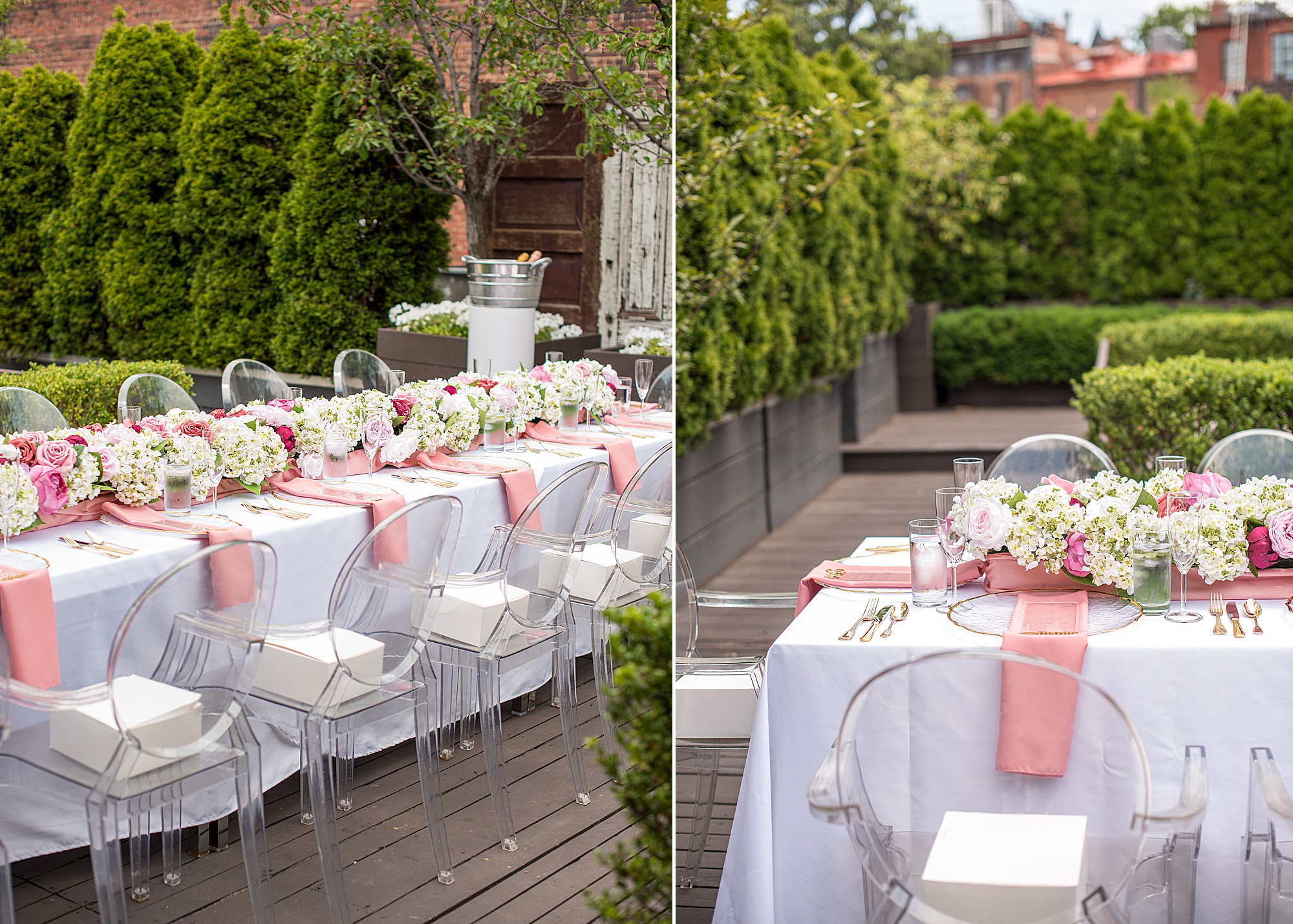 bridal shower with pink and ivory details in Washington DC