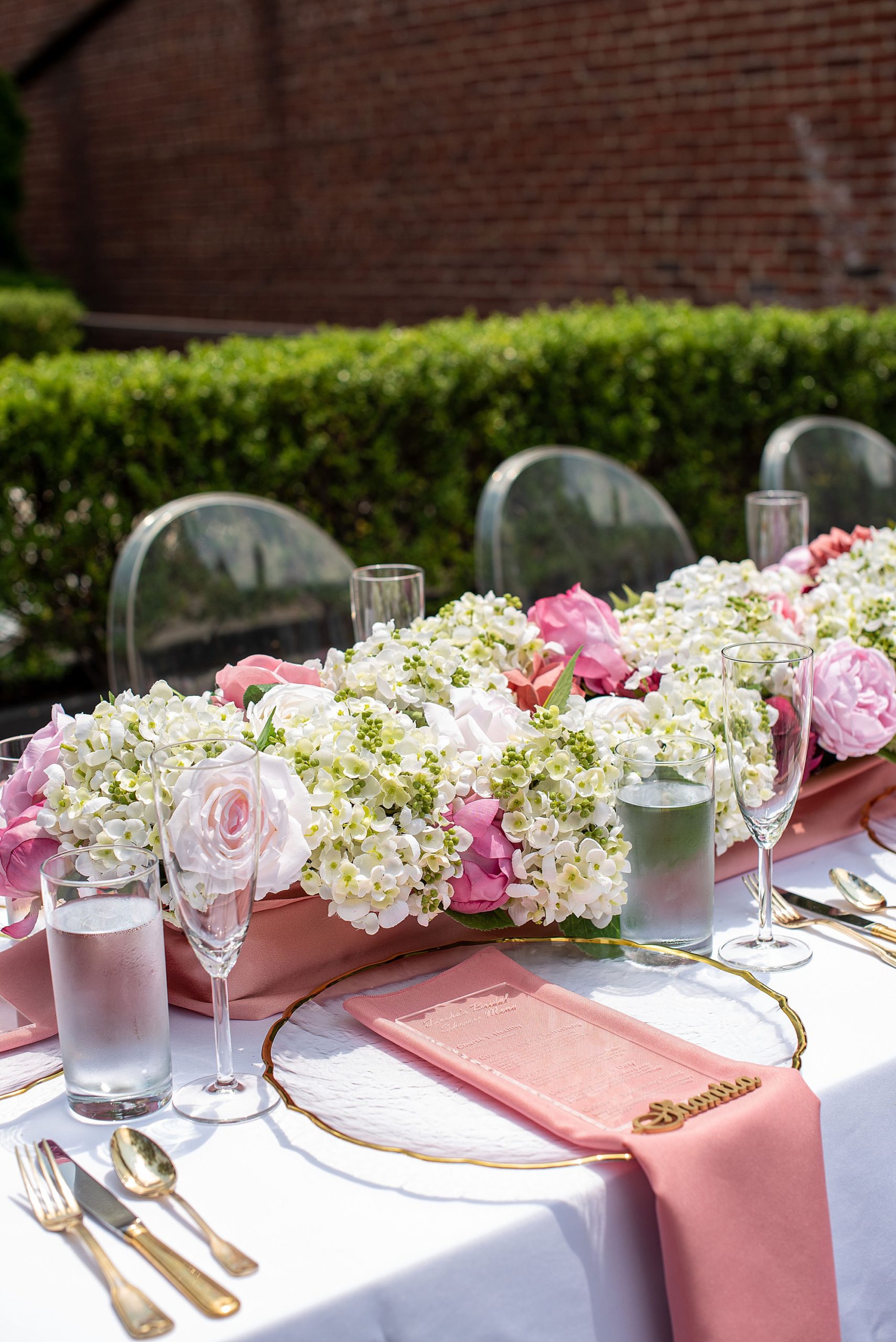 Fathom Gallery bridal shower with pink and ivory details