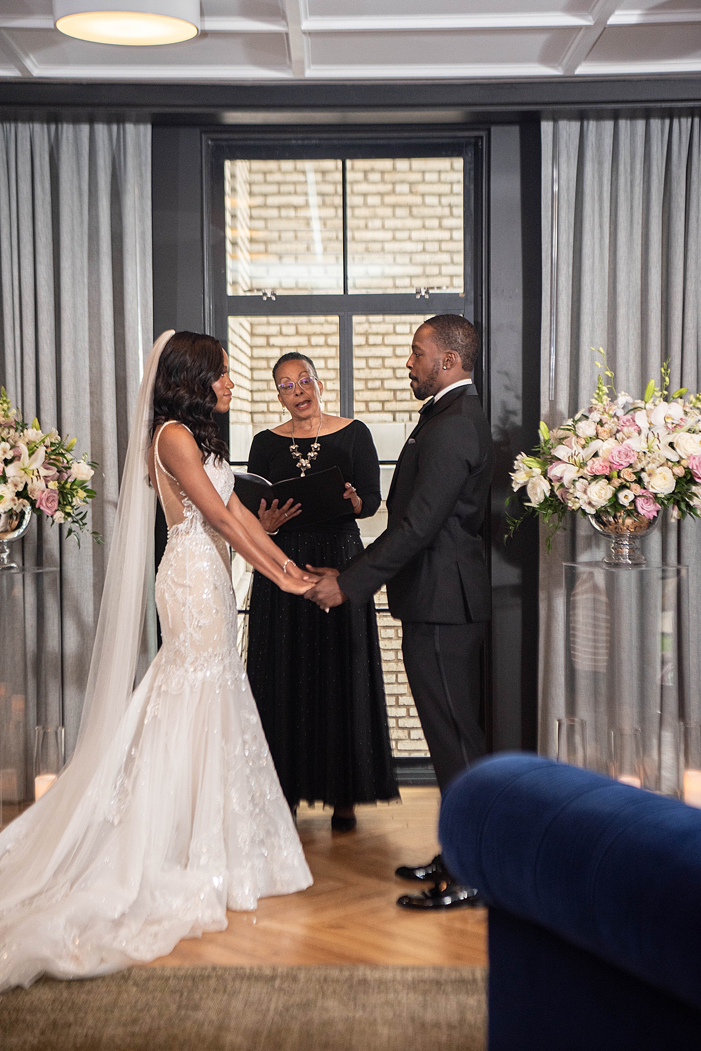 intimate indoor wedding ceremony at The LINE Hotel DC