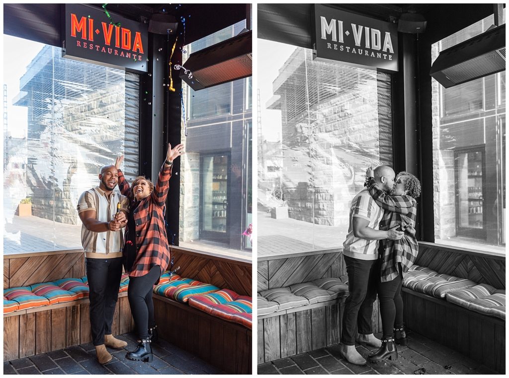 couple posing together at Mi Vida restaurant in DC