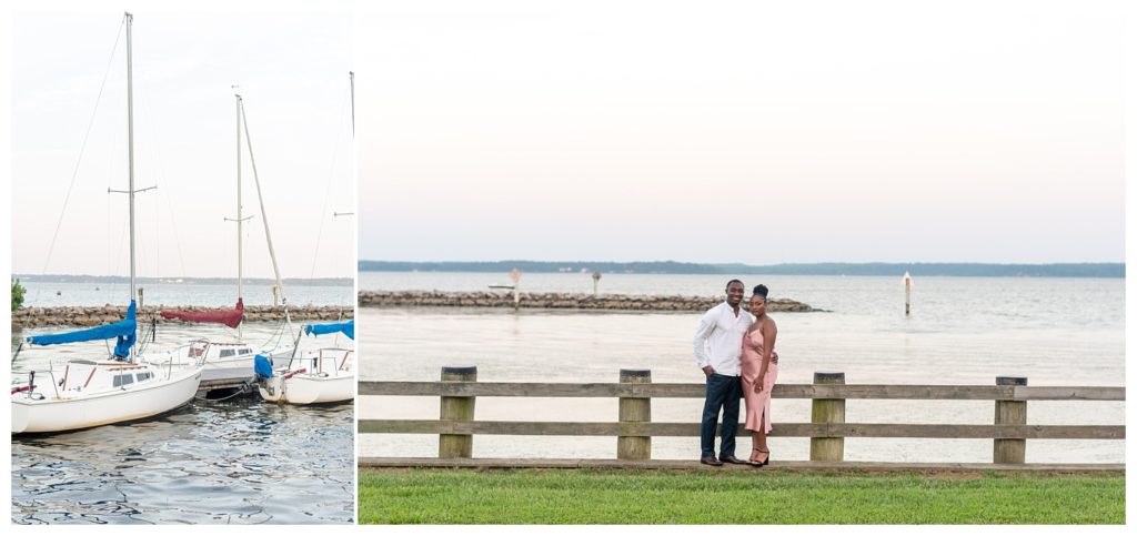 couple posing for engagement session photos in Virginia