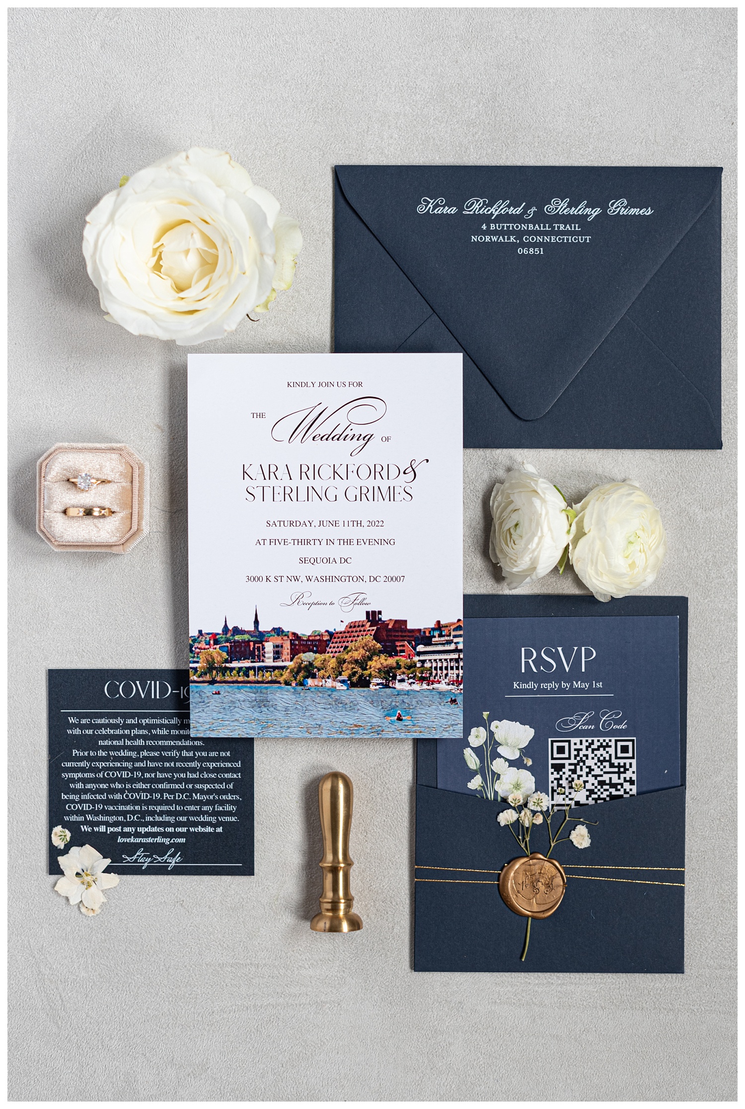 invitation suite for wedding in Georgetown, Washington D.C.