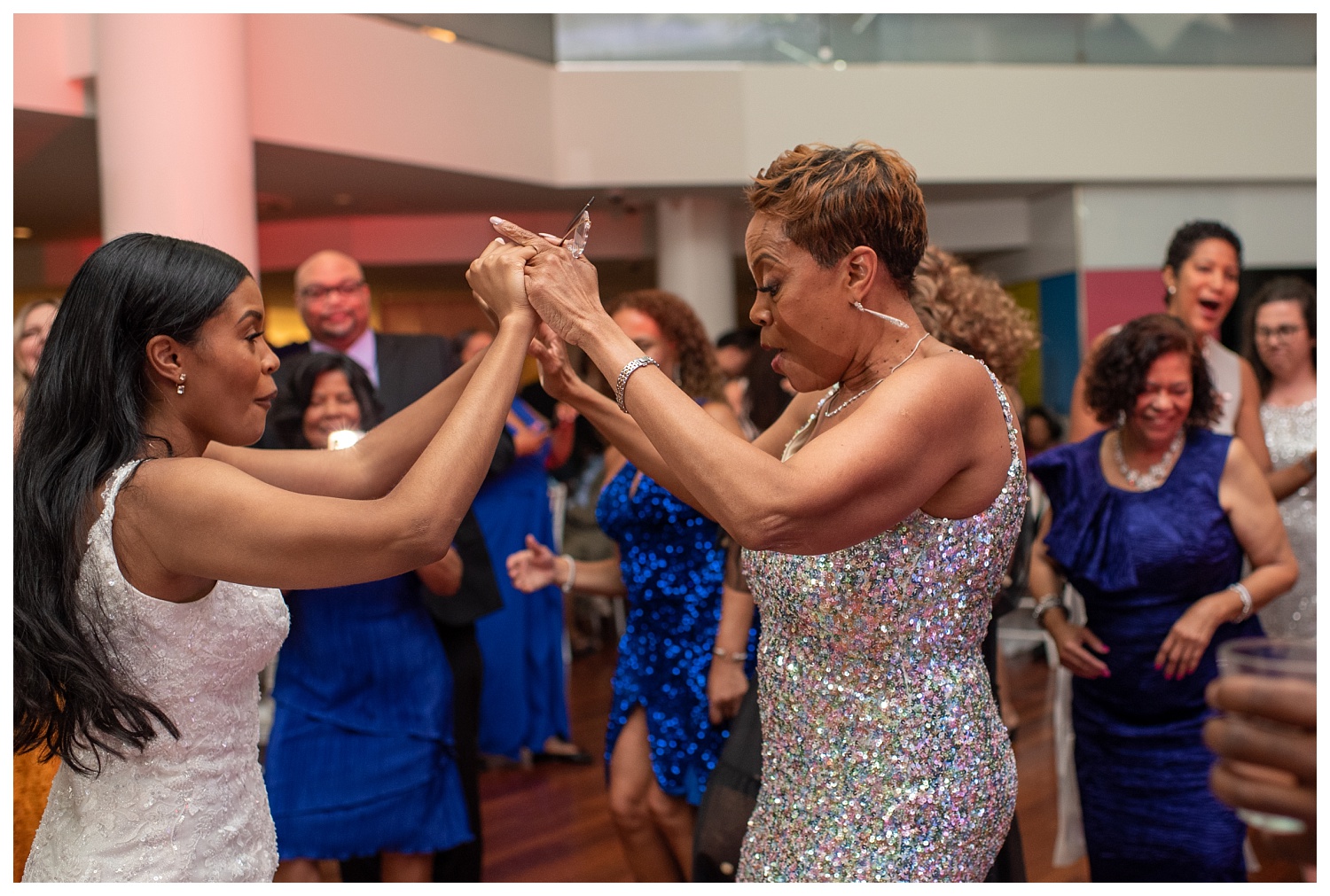 bride dancing with her mom at Sequoia restaurant at Georgetown wedding